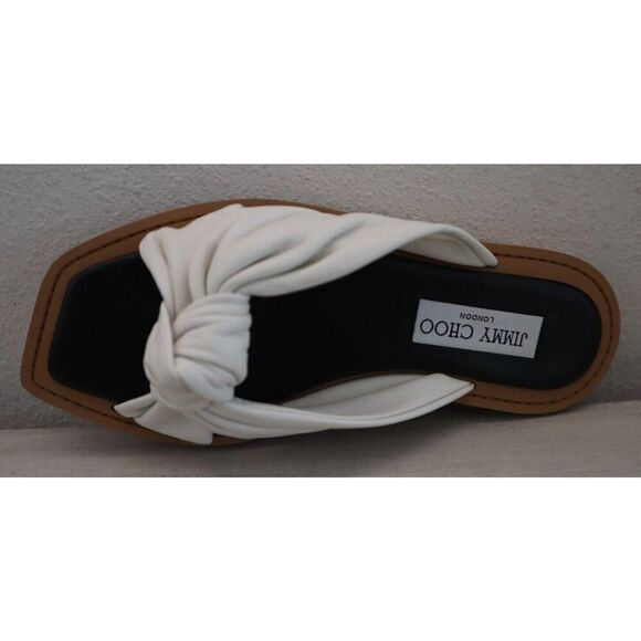 Jimmy Choo Women's Sz 36.5 US 6.5 Latte/Beige Tropica Leather Flat Sandals - Picture 7 of 10